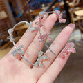 Charm Ear Cuff Wrap Crawler Hook Earrings Rhinestone Ear Jewelry Non-Piercing Bowknot Crawler Earrings for Women Girls