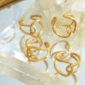 Design Geometric Chain Torsion Ring Female Index Finger Ring Ring Titanium Plating