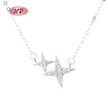Hengdian Exquisite Cubic Zirconia Women'S 925 Silver Pendant Necklace 925 Sterling Silver Fine Jewelry Pendants Charms Star