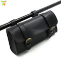 Leather Bike Side Waterproof Saddle Bag Motorbike Handlebar Bag Front Rear Storage Tool Pouch