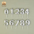 Custom Design Wholesale Metallic Silver 0-9 Birthday Cake Number Candles for Easter New Year Bars Parties & Weddings