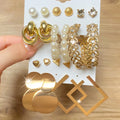 VKME New Women Jewelry Gold Plated Trend Exaggerated Hoop Earrings Set Wholesale