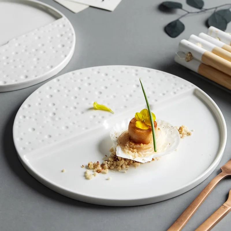 Ceramic Western Food Dinner Plate Pasta Spaghetti Sushi  Fruit Salad Dessert Serving Tray Show Platter Home Restaurant Tableware