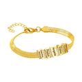 18K Gold Plated Personalized Gift Name Bead Bangle Bracelets Snake Chain Bracelet for Men