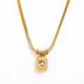 Joolim Jewelry Gold Plated Waterproof Tarnish Free Double-layer Heart Rectangle Pendant Necklace Stainless Steel Fashion Jewelry