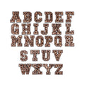 Wholesale Hot Selling 6cm A-Z Alphabet Embroidery Leopard Iron on Letter Patches for Clothes