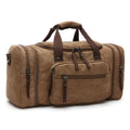 Custom Print Logo Large Duffel Outdoor Cotton Canvas Shoulder Messenger Bag Soft Leather Fashionable Side Sling Crossbody
