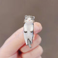 Trendy Cute Cat Pin Brooch Gold Plated Enamel Charm Metal Pet Animal Jewelry Sweater Shirt Scarf Clothing Accessory Gift