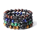 New Arrival Men's Trendy AAA Grade Natural Gem Stone Beads Bracelet Stretch Jewelry Wealth Bracelet