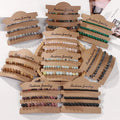 3pcs Stone Bracelet Set 4 6 8 mm Round Gemstone Jewelry Healing Crystal Quartz Stone Beaded Bracelet Set With Jewelry Card