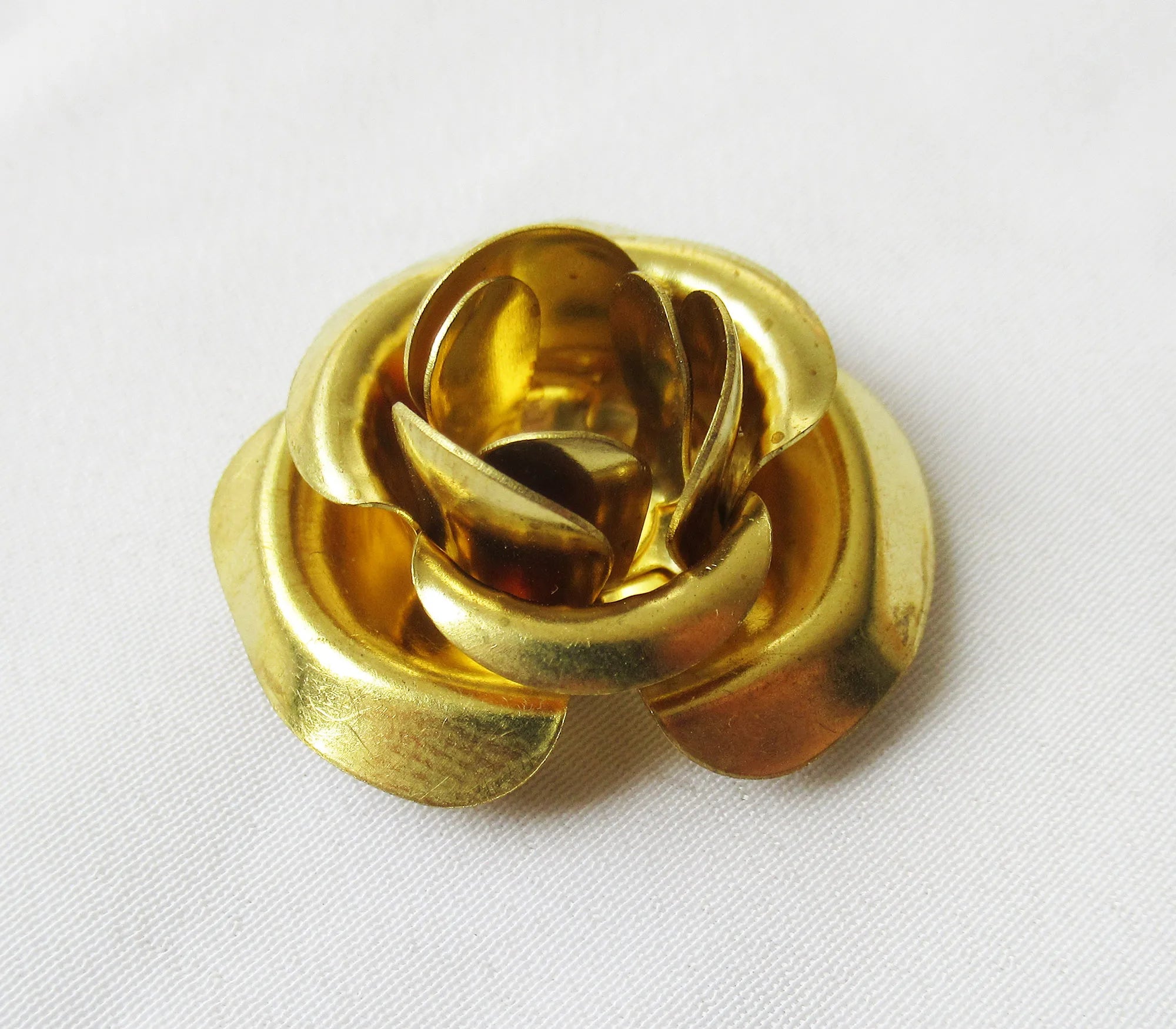 Blooming Rose 29mm 4 Layers 1.5mm Hole Brass Flower Finding Wholesale Supplies