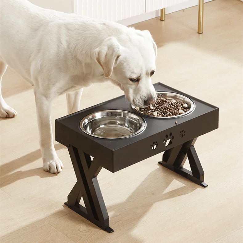 Protect Cervical Spine Sublimation Adjustable Dog Food Bowl Water Dog Bowl Stainless Steel Elevated Dog Bowls