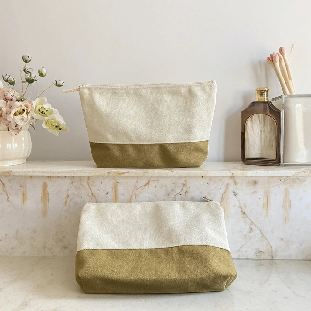 Wholesale Eco-Friendly Canvas Makeup Bag with Custom Zipper Boutique Cosmetic Teacher Gift Pouch Cotton Bags