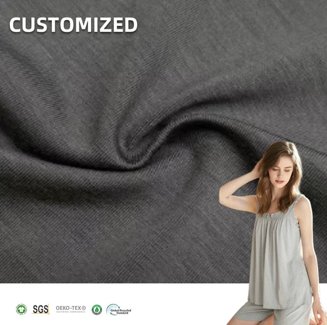 OEKO TEX  Eco-Friendly 93% Bamboo Lyocell 7% Spandex Jersey Fabric for T-shirts