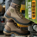 ZG JB009 Men's Work Boot Canvas Upper PU Buffalo Leather Steel Toe Mesh Steel Insole-for Spring/Summer Autumn/Winter Use Brand