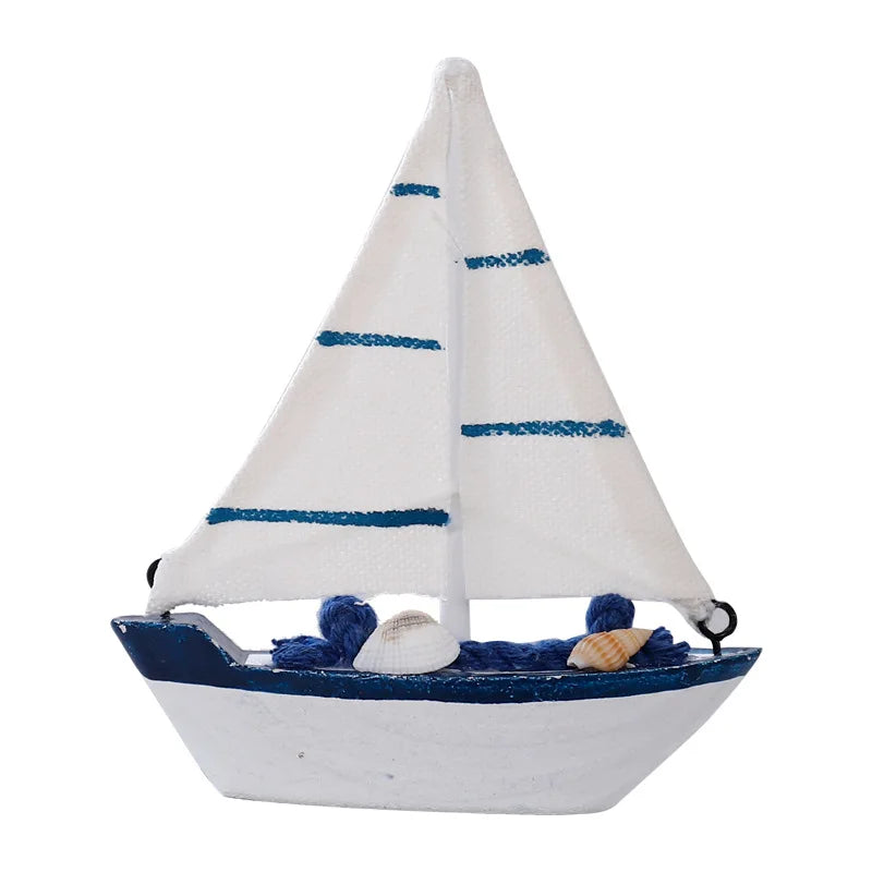 Wooden Sailboat Boat Mediterranean Ecofriendly Wood Nautical Model Home Decor Creative Desktop Craft Photo Props Children's Gift