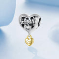 925 Sterling Silver Sparkling Eternal Family Charm Bead Fine Jewelry Love Heart Pendant for Bracelet Necklace Making