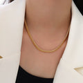 Minimalist Stainless Steel 18K Gold Plated Simple Layered Chain Necklace Fashion Exaggerated Necklace Bracelet Set Jewelry