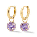 Color S925 Sterling Silver Jewelry Gold Plated Zircon Pendant Enamel Hoop Earrings for Women