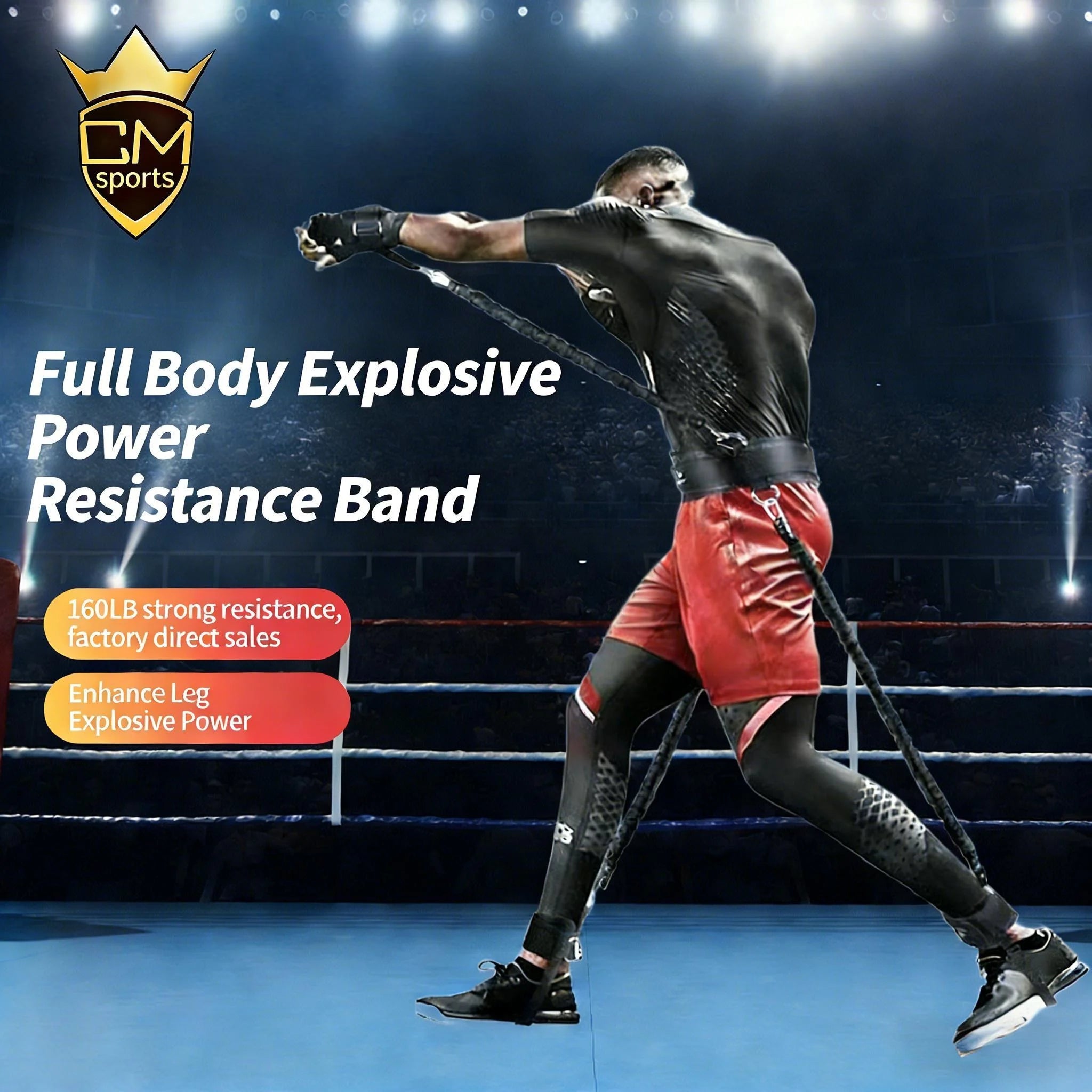 CHENGMO SPORTS Factory Direct Custom logo Latex Speed and Agility Boxing Exercise Bands Fitness Resistance Band Sets Chest Guard