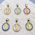 Wholesale Custom 18K Gold Plated Religious Metal Alloy Zircon St Jude Thaddeus Jesus Charms Pendants for Women's Making
