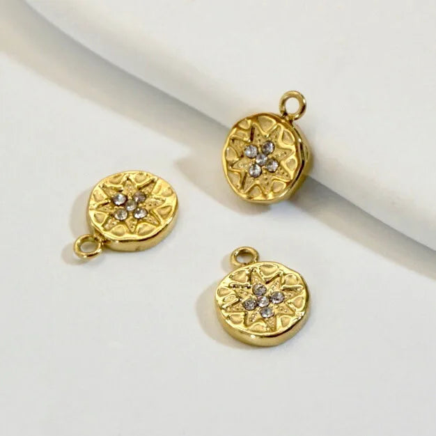 European and American Classic Diamond Octagonal Star element Stainless Steel Large Pendant Necklace Jewelry Accessories Classic