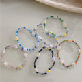 Tongxin New  Candy Color Beaded Bracelet Cute Crystal Flower Bracelet Gift for Women