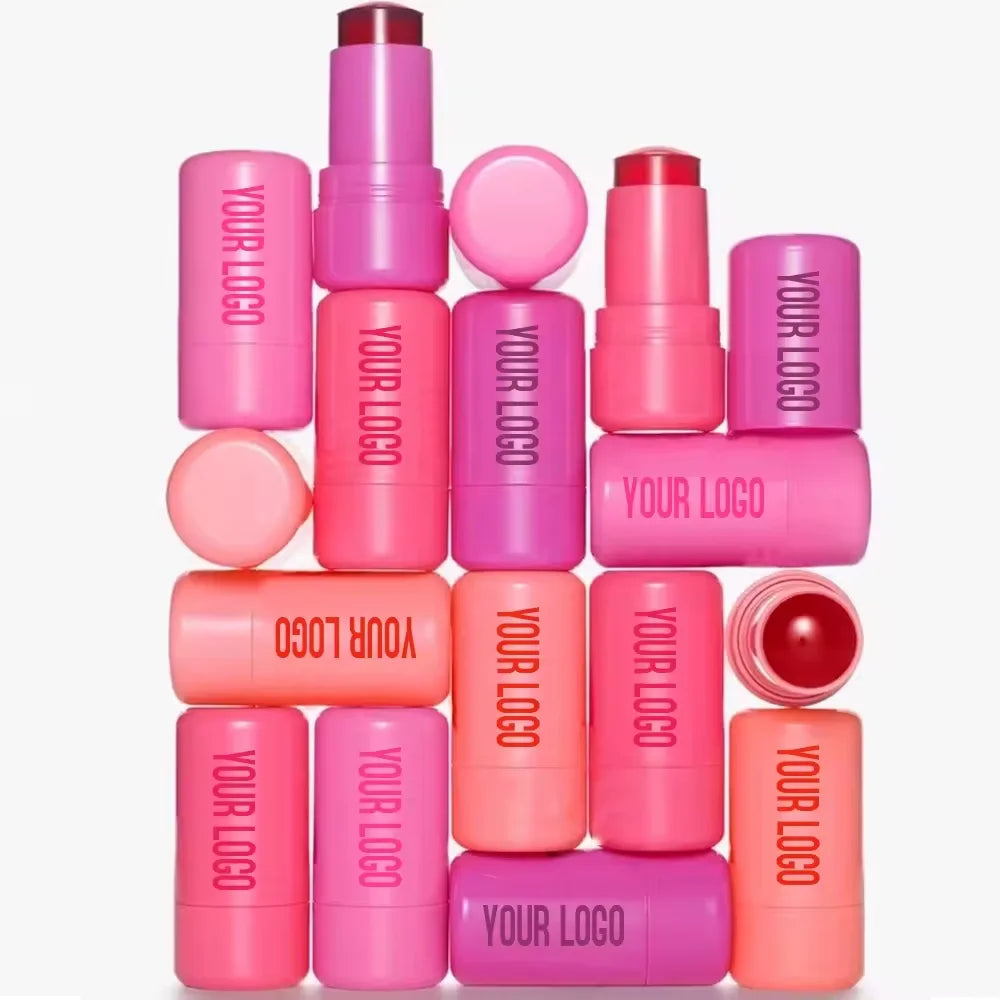 Custom Logo Private Label Vegan Face Cosmetics Makeup Long Lasting Stain Lip Cheek Jelly Blush Tint Stick