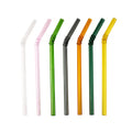 Mouth Blown Handmade Custom Logo LFGB Certified Food Safe Glass Straw Set 6mm/8mm/12mm Reusable Drinking Straws Boyu