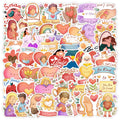 50Pcs Inspiring Self Love Phrases Graffiti Stickers for Phone Bottle Decor Mental Care Be Kind Theme Sticker