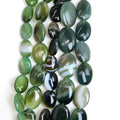 Green Natural Oval Agate  Stone Beads Loose Beads DIY Jewelry Necklace Making Chain 15x20 18x25 22x30 30x40mm