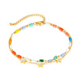 Trendy New Color Stainless Steel Bracelet Fashion Acrylic Shell Star Beaded 18k Gold Plated Jewelry Titanium Steel Bracelet