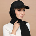 2023 New Fashion Plain Chiffon Hijab Sports Caps Instant Scarf Shawl Muslim Women Baseball Hat for Summer