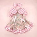 2026 New Trendy Spring Summer Princess Dog Dress Print Polyester Puppy Skirt Classic Design Pet Floral Skirt Costume