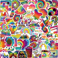 50pcs Fashional Cool Random Colorful rainbow Aesthetic Art Cartoon Tie Dye Sticker