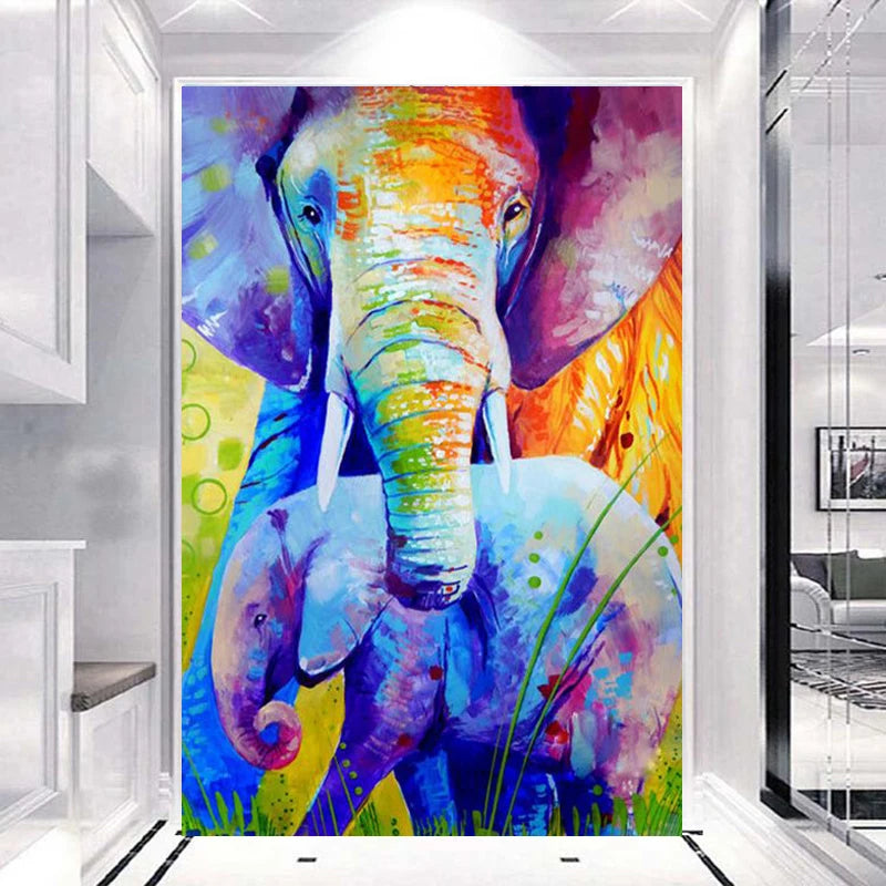 5D DIY Color Animal Diamond Painting Canvas Square/Round Full Drill Mosaic Embroidery Cross Stitch Art Decorations for Home Kits