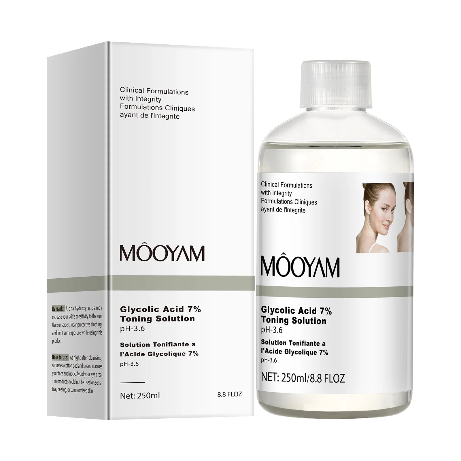 Private Label 7% Glycolic Acid Skin Toner pH PKa 3.6 Liquid Anti-Wrinkle Exfoliating Face Brightening Solution Beauty Skin Care