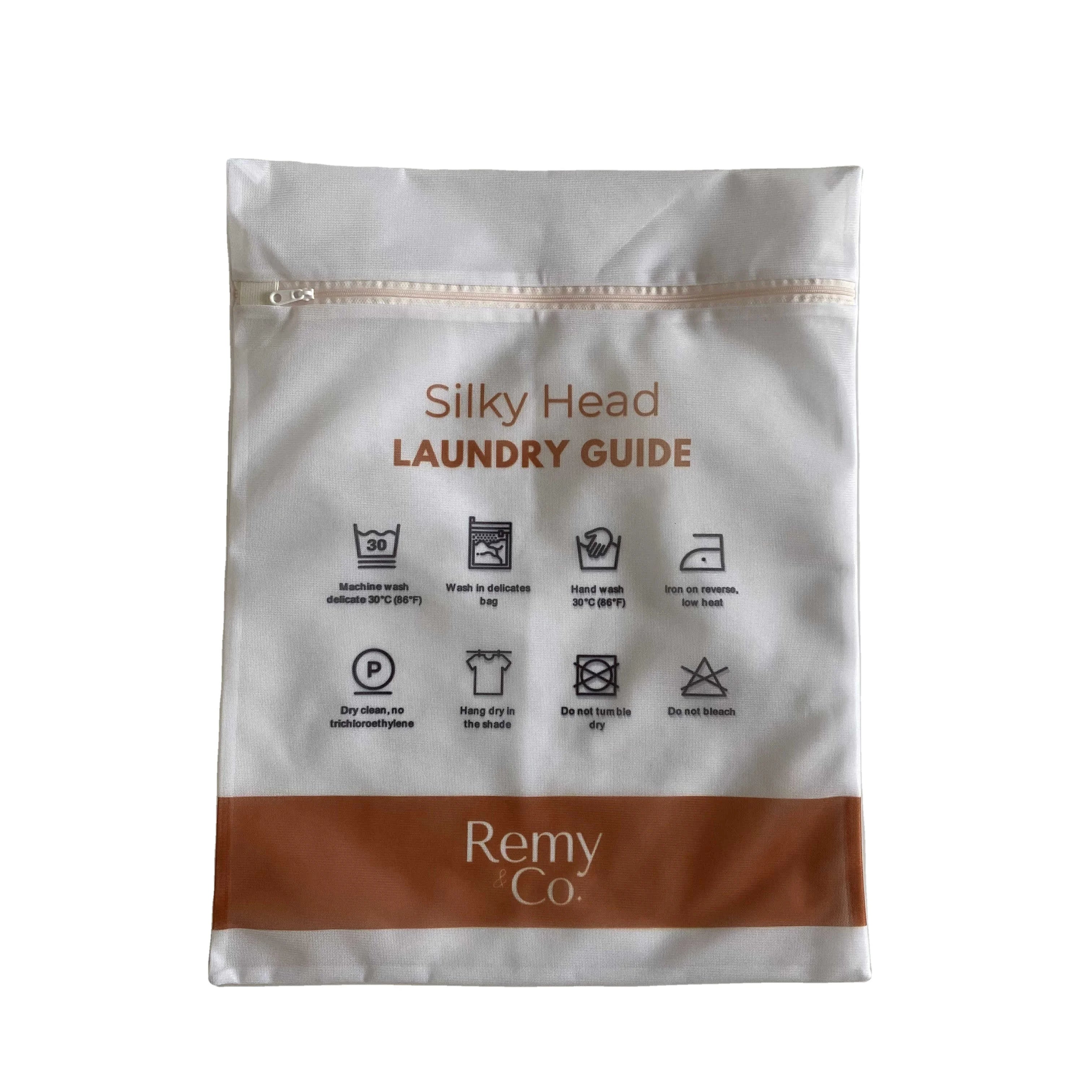 Logo Custom Delicate White Fine Mesh Laundry Bag Mesh Washing Bag for Delicate Dirty Clothes Washing Bag