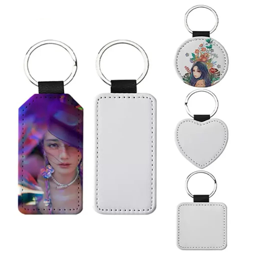 RubySub PU Leather Keychain Custom Keychain Sublimation Blanks Keychain