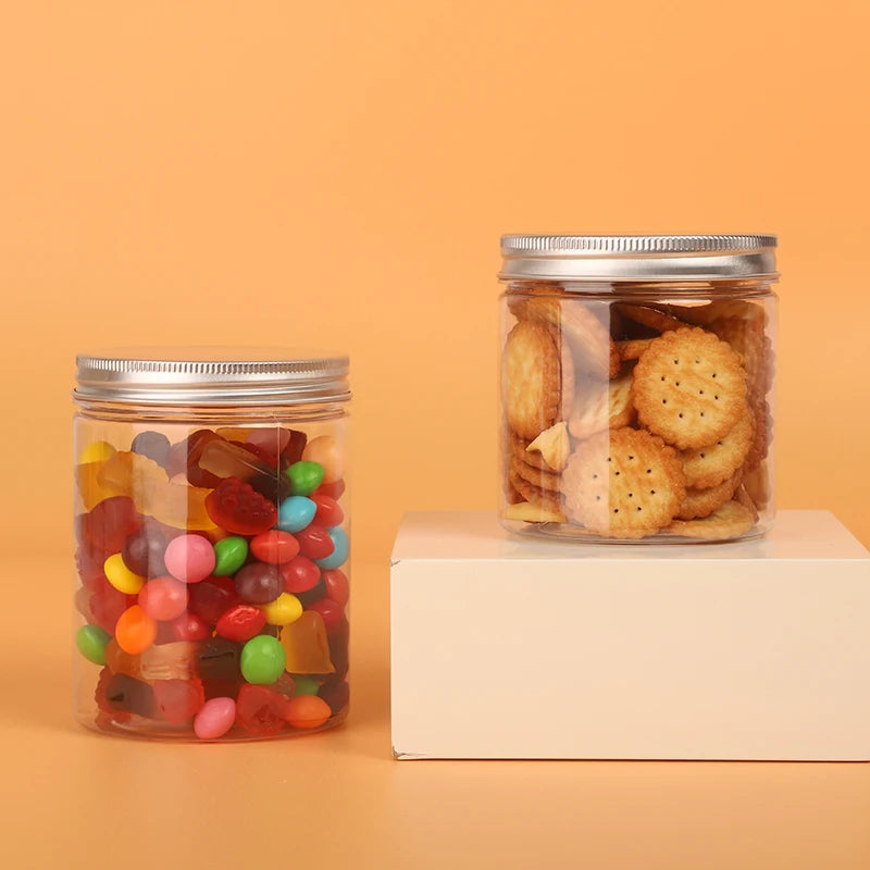 Custom Plastic Food Packaging 250ml 330ml 8oz 11oz Cookie Candy Pet Plastic Storage Jars with Lids