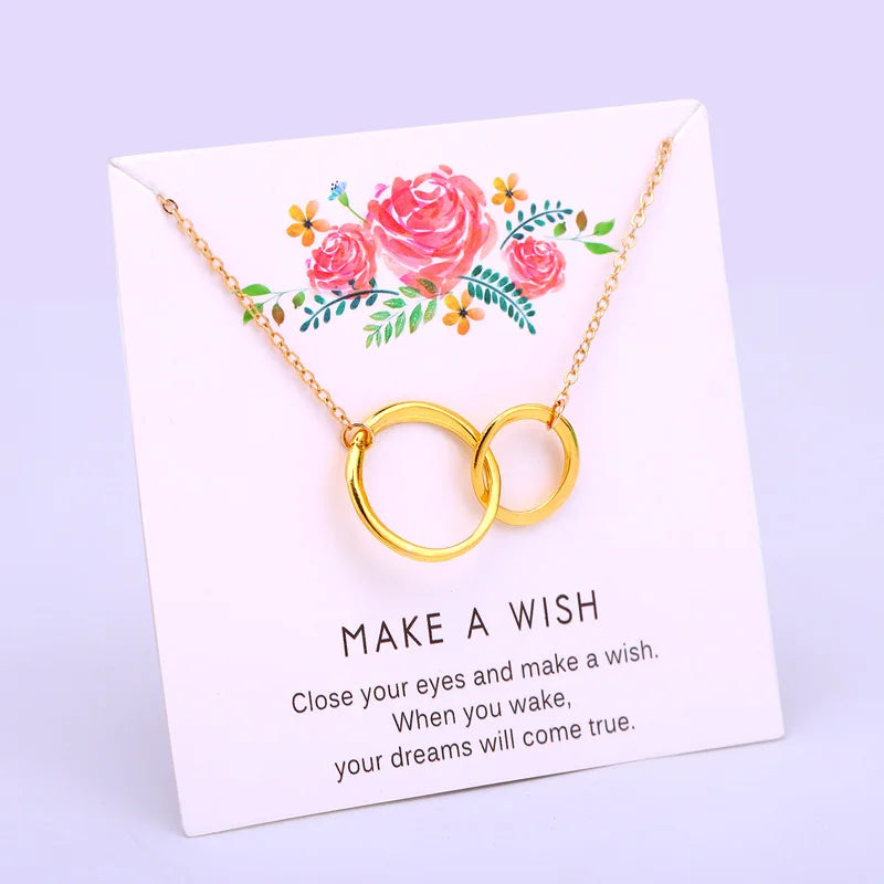 Birthday Gift Necklace for Bridesmaid Maid of Honor Godmother Wife Soul Sister Best Friend Girl's Circle Link to Circle Necklace