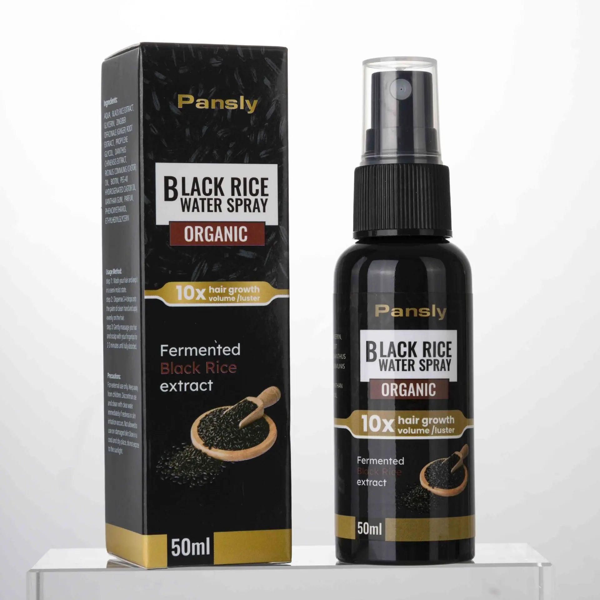 Wholesale Women Men Hair Care Nourishing Black Rice Hair Growth Spray 50ml