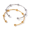 Minimalist Round Beads Bracelet PVD 18K Gold Plated Bracelet Bangle Adjustable Stainless Steel Bracelets for Women
