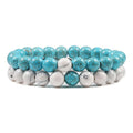 2pcs/set 8mm Healing Stone Beaded Bracelet for Unisex Natural Gorgeous Couples Bracelets Healing Crystal Stretch Beaded Bracelet