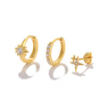 Fashion Jewelry 925 Sterling Silver Earrings Set Star Zircon Stud Earrings Gold Plated Hoop Earrings Jewelry for Women