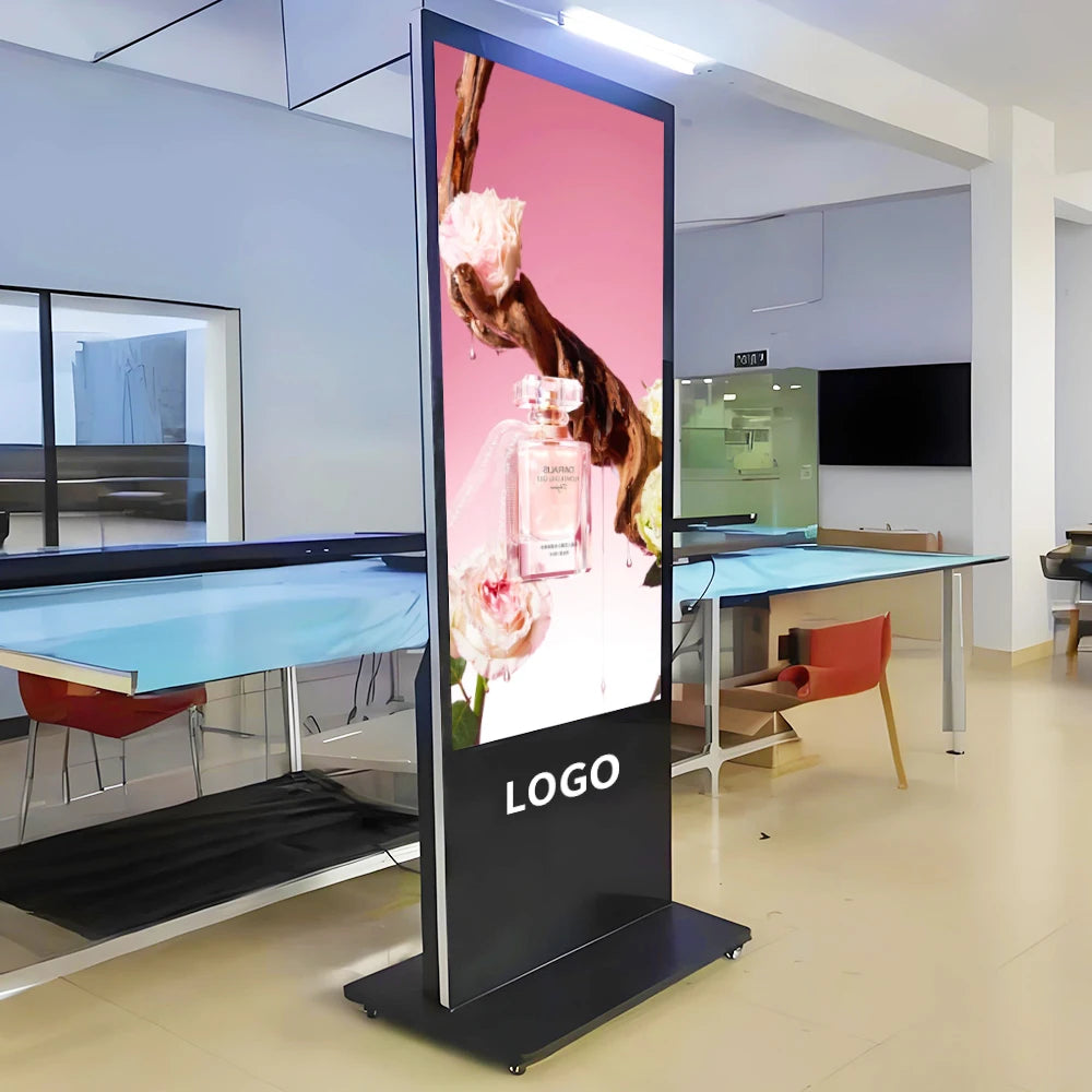 Large Ad Screen Touch Screen Displays Board Vertical Advertising Display Kiosk Interactive Digital Signage With Camera