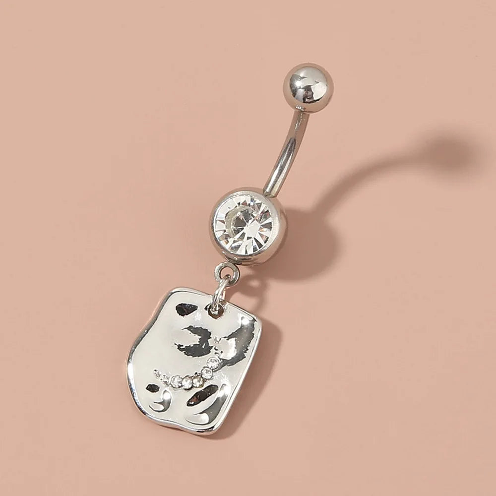 2022 Statement Stainless Steel Body Piercing Jewelry Belly Piercing Sun Moon Delicate Zircon Jewelry Belly Ring Body Jewelry
