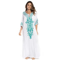 New Beach Cover Ups Rayon Embroidered Robe Bikini Cover Ups Islamic Clothing