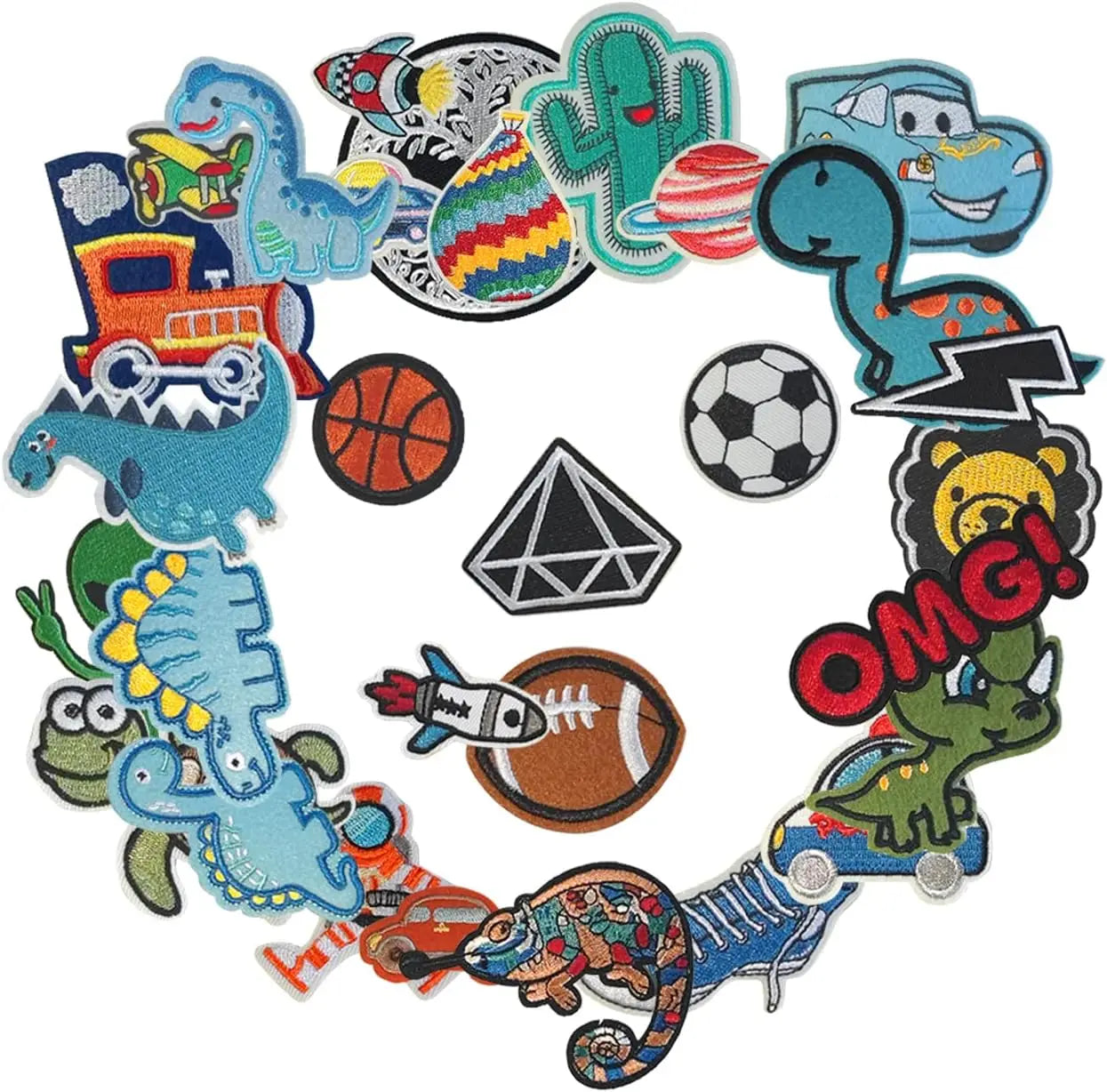 Wholesale Custom 24-Color Embroidered Patches Fun Text Chenille Patches for Personalized Clothing Use