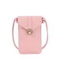 2023 New Women's Retro Student Wallet PU Leather Cross-Body Phone Bag Lock Buckle Rivet Fashionable Touch Screen Mobile Wallet